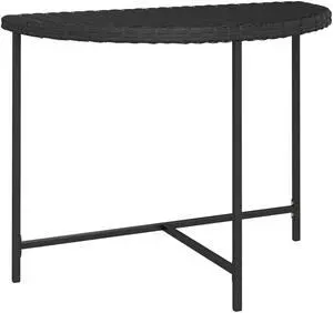 vidaXL Patio Table Black 39.4"x19.7"x29.5" Poly Rattan