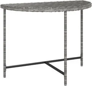 vidaXL Patio Table Gray 39.4"x19.7"x29.5" Poly Rattan