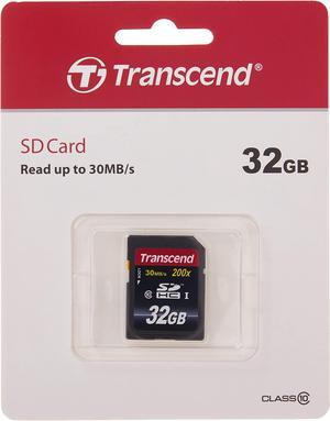 Transcend 32GB SDHC Class 10 Flash Memory Card Up to 30MB/s (TS32GSDHC10), Blue