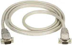 black box 20-ft rs232 shielded cable metal hood db9 male/female