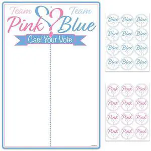 Gender Reveal Tally Board & Stickers