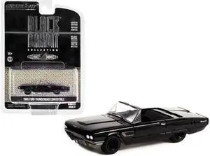 1965 Ford Thunderbird Convertible Black "Black Bandit" Series 27 1/64 Diecast Model Car By Greenlight