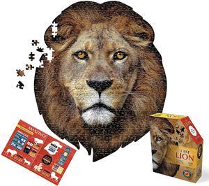 I AM Lion 550 Piece Animal Head-Shaped Jigsaw Puzzle