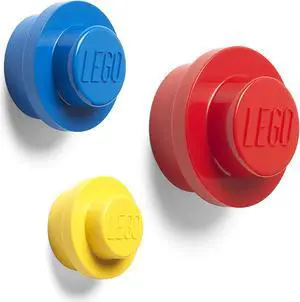 LEGO 3 Piece Wall Hanger Set | Yellow | Blue | Red
