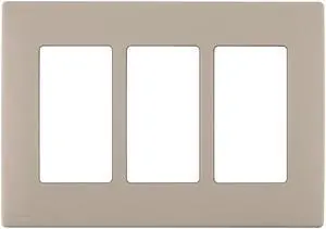 Leviton REWP3-cA Renu Three-gang Screwless Snap-On Wallplate, cafA Latte Leviton REWP3-cA Renu Three-gang Screwless Snap-On Wallplate, cafA Latte