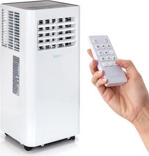 SereneLife SLPAc805W Portable Air conditioner - compact Home Ac cooling Unit with Built-in Dehumidifier  Fan Modes, Includes Window Mount Kit (8,000 BTU), White