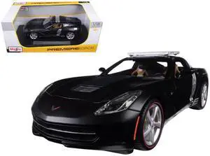 2014 Chevrolet Corvette C7 Stingray Police Matt Black 1/18 Diecast Model Car by Maisto