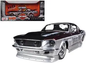 1967 Ford Mustang GT Red and Silver "Harley Davidson" 1/24 Diecast Model Car by Maisto