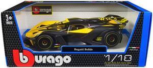 Bugatti Bolide Yellow and Carbon Gray 1/18 Diecast Model Car by Bburago