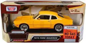 1974 Ford Maverick Yellow "Forgotten Classics" 1/24 Diecast Model Car by Motormax