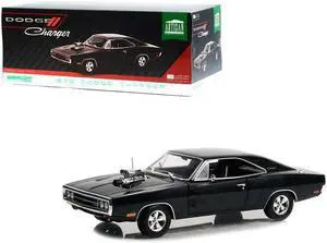 1970 Dodge Charger with Blown Engine Black "Artisan Collection" Series 1/18 Diecast Model Car by Greenlight
