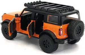 2021 Ford Bronco Orange with Black Stripes and Roof Rack "Just Trucks" Series 1/24 Diecast Model Car by Jada