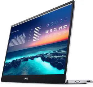 Dell 14-Inch FHD LED Portable Monitor with Dual-Screen Productivity, In-Plane Switching, USB-C Connectivity, Low Blue Light, and Display Manager Software