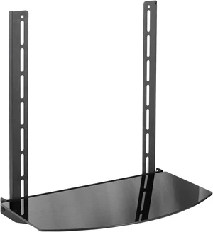 Black 18 in Under Above VESA Back of TV Wall Mount Shelf, MOUNT-SF04R Shelving Bracket and Platform with Tilt, DVD Player, Cable Box, Stereo, and AV Component Glass Storage Shelf, Holds 22 lbs Black 18 in Under Above VESA Back of TV Wall Mount Shelf, MOUNT-SF04R Shelving Bracket and Platform with Tilt, DVD Player, Cable Box, Stereo, and AV Component Glass Storage Shelf, Holds 22 lbs