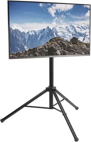 Tripod 32 to 55 inch LCD LED Flat Screen TV Display Floor Stand, Portable Height Adjustable Mount, Black, STAND-TV55T Tripod 32 to 55 inch LCD LED Flat Screen TV Display Floor Stand, Portable Height Adjustable Mount, Black, STAND-TV55T