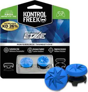 FPS Freek Edge for Xbox One and Xbox Series X Controller | Performance Thumbsticks | 1 High-Rise Convex, 1 Low-Rise Convex | Blue FPS Freek Edge for Xbox One and Xbox Series X Controller | Performance Thumbsticks | 1 High-Rise Convex, 1 Low-Rise Convex | Blue