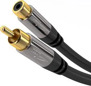 KEHIPI  RCA Extension Cable  3ft  Break-Resistant Lead for Brilliant Sound Quality (subwoofer/Audio Cable, RCA Male to Female, Ideal for Amplifier/HiFi, Analog & Digital)