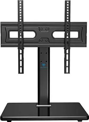PERLESMITH Universal Swivel TV Stand-Table Top TV Stand for 32-60 inch TV-Height Adjustable TV Base with Heavy-Duty Tempered Glass Base, VESA 400x400mm up to 88lbs, PSTVS17