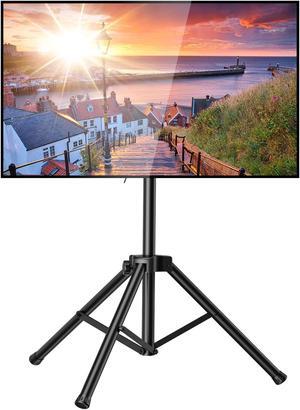 PERLESMITH Tripod TV Stand -Portable TV Stand for 37-80 Inch LED LCD OLED Flat Screen TVs-Height Adjustable Display Floor TV Stand with VESA 600x400mm, Holds up to 110lbs PSTM2