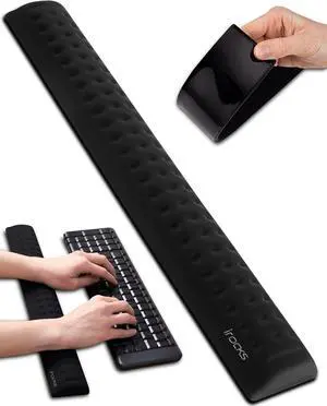 Memory Foam Keyboard Wrist Rest - Pain-Reducing, Non-Slip Rubber Base Wrists Rest Support - Cooling Ergonomic Laptop & Computer Keyboard Pad for Long Hours of Work, Studying, Gaming - Black Memory Foam Keyboard Wrist Rest - Pain-Reducing, Non-Slip Rubber Base Wrists Rest Support - Cooling Ergonomic Laptop & Computer Keyboard Pad for Long Hours of Work, Studying, Gaming - Black