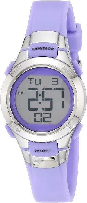 _Mega Brand Sport Women's 45/7012PRSV Purple and Silver-Tone Digital Watch