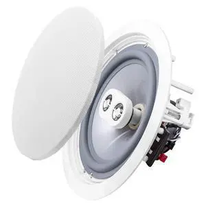 8 Inch Weather Resistant in Ceiling Single Stereo Speaker, Dual Voice Coil Stereo Ceiling Speaker with Dual Tweeters for Bathroom Patio, ICE800TTWRS 8 Inch Weather Resistant in Ceiling Single Stereo Speaker, Dual Voice Coil Stereo Ceiling Speaker with Dual Tweeters for Bathroom Patio, ICE800TTWRS