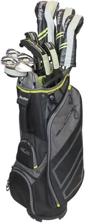 Tour Edge HL3 to-Go Mens Complete Golf Set Reg Flex-Graphite-RH, Black/Grey/Green, Regular, HKSRGR10.B