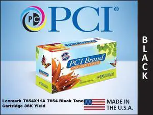 PcI Brand Remanufactured Toner cartridge Replacement for Lexmark T654X11A Black Toner cartridge 36K Yield