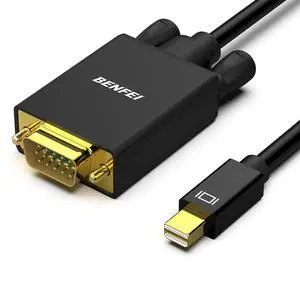 Mini Displayport to VGA Cable, 1.8M Thunderbolt to VGA Gold-Plated Cord Compatible for MacBook Air 2010-2017, MacBook Pro 2010-2015,Mac mini 2010-2014, Surface pro 1/2/3/4 Mini Displayport to VGA Cable, 1.8M Thunderbolt to VGA Gold-Plated Cord Compatible for MacBook Air 2010-2017, MacBook Pro 2010-2015,Mac mini 2010-2014, Surface pro 1/2/3/4