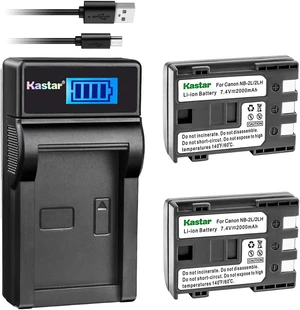 Battery (X2) & LCD Slim USB Charger for Canon NB-2L NB-2LH NB-2L12 NB-2L14 NB-2L24 BP-2L5 BP-2LH and Canon EOS Digital Rebel XT Xti Cameras Battery (X2) & LCD Slim USB Charger for Canon NB-2L NB-2LH NB-2L12 NB-2L14 NB-2L24 BP-2L5 BP-2LH and Canon EOS Digital Rebel XT Xti Cameras