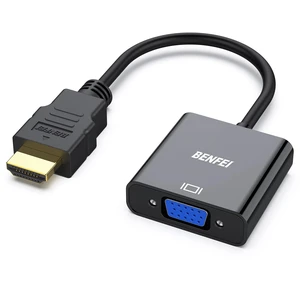 BENFEI HDMI to VGA, Gold-Plated Adapter (Male to Female) for Computer, Desktop, Laptop, PC, Monitor, Projector, HDTV, Chromebook, Raspberry Pi, Roku, Xbox and More - Black BENFEI HDMI to VGA, Gold-Plated Adapter (Male to Female) for Computer, Desktop, Laptop, PC, Monitor, Projector, HDTV, Chromebook, Raspberry Pi, Roku, Xbox and More - Black