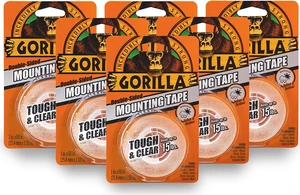Tough & Clear Double Sided Mounting Tape, 1" x 60", Clear, (Pack of 6) Tough & Clear Double Sided Mounting Tape, 1" x 60", Clear, (Pack of 6)