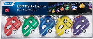 Retro Travel Trailer Party Lights - Features an 8' Strand with (10) Travel Trailer Lights - Camping String Lights - Perfect for RV Awnings and Campsite Décor (42655) Retro Travel Trailer Party Lights - Features an 8' Strand with (10) Travel Trailer Lights - Camping String Lights - Perfect for RV Awnings and Campsite Décor (42655)