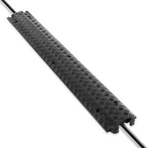 Pyle Durable Cable Protection Ramp Cover - Supports 11000lbs Single Channel Heavy Duty Hose and Cord Track Floor Protection  39.4  x 5.11  x 0.78  Cable Concealer for Indoor Outdoor Use -PCBLCO101BK