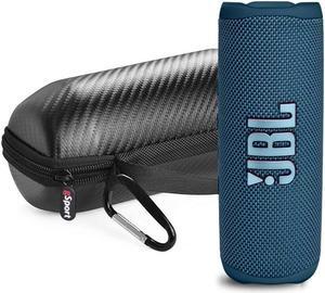 JBL FLIP 6 Waterproof Portable Speaker Bundle with gSport Carbon Fiber Case (Blue)
