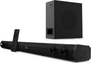 PyleUsa 2.1 Channel TV Soundbar Speaker - Wireless Bluetooth 500W 35'' Sound bar Home Theater Stereo System w/Subwoofer  HDMI-ARC  Optical  USB  AUX  Remote Control - PSBV28HB