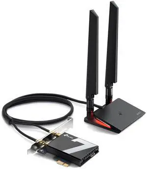 WiFi 7 BE9300 PCIe WiFi Card for Desktop PC(Archer TBE550E), Tri-Band Wireless Adapter, Bluetooth 5.4, Multicolor Status LED, Supports AMD/Intel Motherboard, Not Compatible with Windows 10