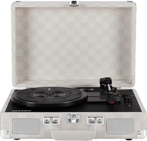 CR8005F-AC Cruiser Plus Vintage 3-Speed Bluetooth in/Out Suitcase Vinyl Record Player Turntable, Almond Checkerboard CR8005F-AC Cruiser Plus Vintage 3-Speed Bluetooth in/Out Suitcase Vinyl Record Player Turntable, Almond Checkerboard