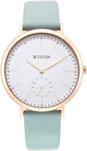Titan Women Metal Analog White Dial Watch-95142Wl01/Np95142Wl01, Band Color-Blue