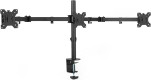 Triple Monitor Adjustable Desk Mount, Articulating Tri Stand, Holds 3 Screens up to 24 inches, Black, STAND-V003Y Triple Monitor Adjustable Desk Mount, Articulating Tri Stand, Holds 3 Screens up to 24 inches, Black, STAND-V003Y