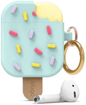 Ice Cream AirPods Case with Keychain for AirPods 2 & 1 | Shockproof Protective Skin, Cute Accessories for Girls, Kids, Boys (Mint) Ice Cream AirPods Case with Keychain for AirPods 2 & 1 | Shockproof Protective Skin, Cute Accessories for Girls, Kids, Boys (Mint)