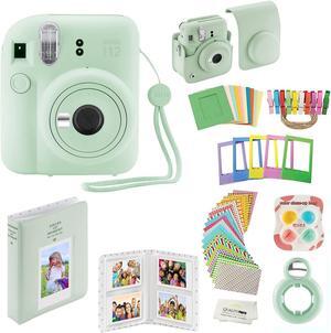 Fujifilm Instax Mini 12 Instant Camera With Case  Decoration Stickers  Frames  Photo Album And More Accessory Kit (Mint Green)