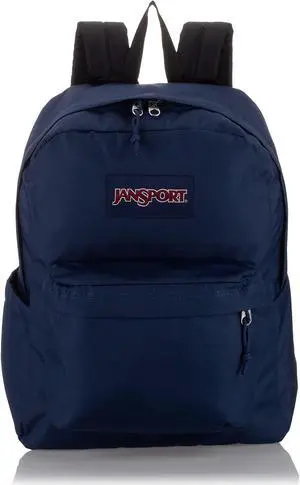 Jansport Superbreak Plus Backpack With Padded 15-Inch Laptop Sleeve And Integrated Bottle Pocket - Spacious And Durable Daypack For Work And Travel - Navy