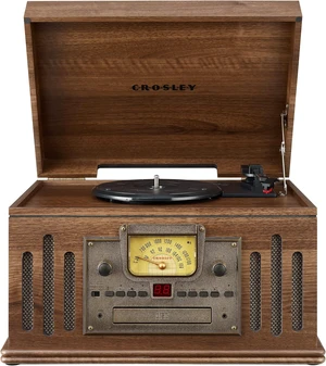 Crosley Cr704B-Wa Musician 3-Speed Turntable With Radio Cd/Cassette Player Aux-In And Bluetooth Walnut Crosley Cr704B-Wa Musician 3-Speed Turntable With Radio Cd/Cassette Player Aux-In And Bluetooth Walnut
