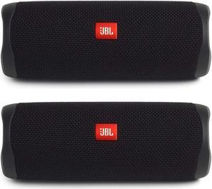 Jbl Flip 5 Waterproof Portable Wireless Bluetooth Speaker Bundle - (Pair) Black