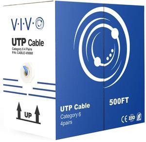 VIVO Blue 500ft bulk Cat6 Ethernet Cable / Wire UTP Pull Box 500 ft Cat-6 LAN