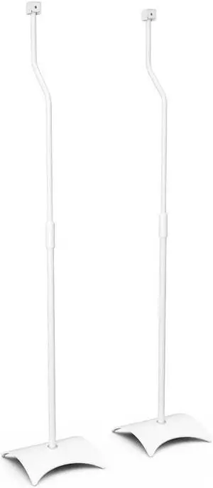 Speaker Floor Stands, Set of 2, Holds up to 11 lbs, White | 31.7542.2 inch adjustable height, steel construction, stable weighted base, ideal for living room, bedroom, office, EAK80W-A Speaker Floor Stands, Set of 2, Holds up to 11 lbs, White | 31.7542.2 inch adjustable height, steel construction, stable weighted base, ideal for living room, bedroom, office, EAK80W-A
