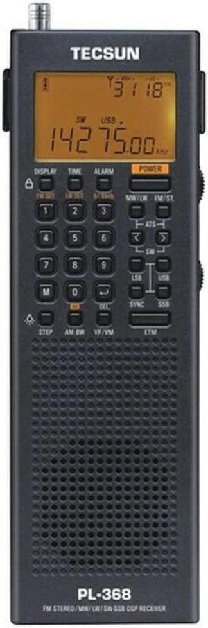 Tecsun Digital Pl368 Am/Fm/Lw/Sw Worldband Radio With Single Side Band Receiver (Black)