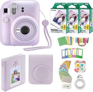 Fujifilm Instax Mini 12 Instant Camera With Case  60 Fujifilm Prints  Decoration Stickers  Frames  Photo Album And More Accessories (Lilac Purple)