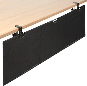 Black Clamp-on 60 inch Desk Cable Management Sleeve, DESK-SKIRT-60P Privacy Desk Skirt, Cable Organizer, Wire Hider Kit Panel System Black Clamp-on 60 inch Desk Cable Management Sleeve, DESK-SKIRT-60P Privacy Desk Skirt, Cable Organizer, Wire Hider Kit Panel System